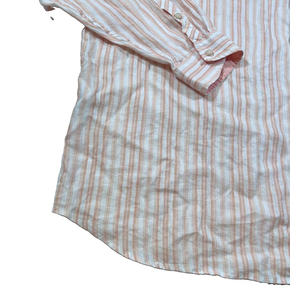 Tommy Bahama 100% Linen Button Front Long Sleeve Vertical Stripe Shirt Men's 4XT - Picture 2 of 11